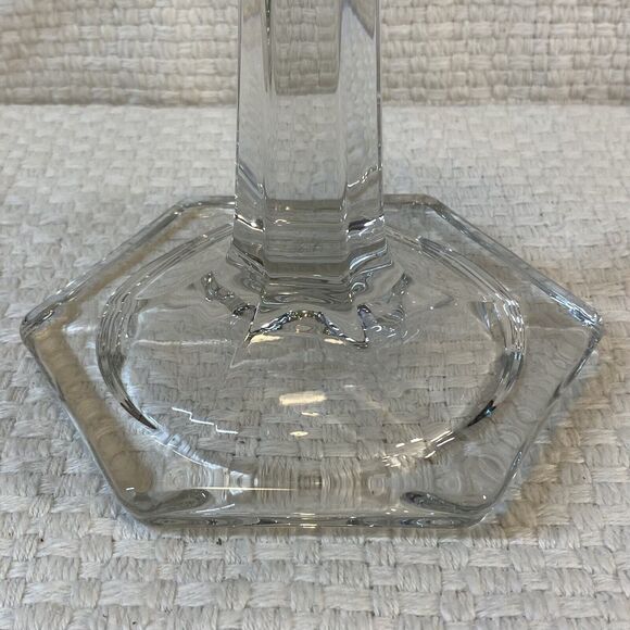 Vintage New Martinsville Tall Clear Glass 9” Candlestick Set Of 2 USA Ma… - Picture 6 of 8